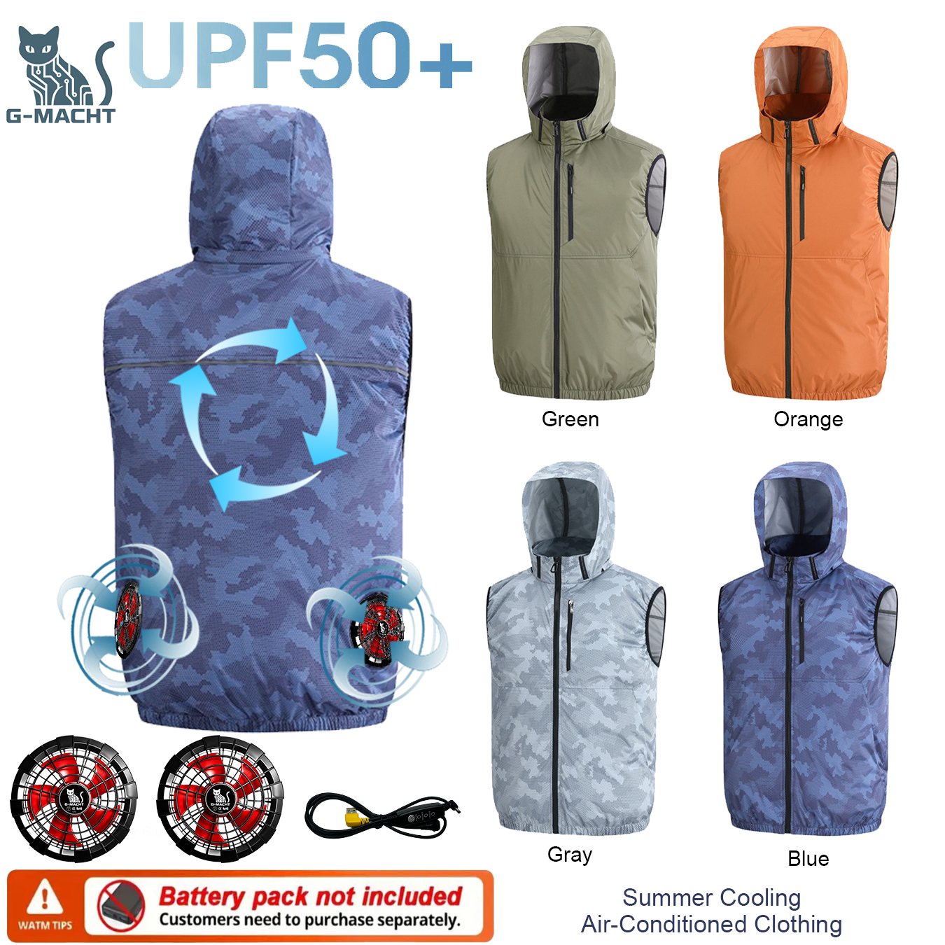 Outdoor Sport Brand Jacket - Kipas Angin Pendingin Udara 12V/5V untuk