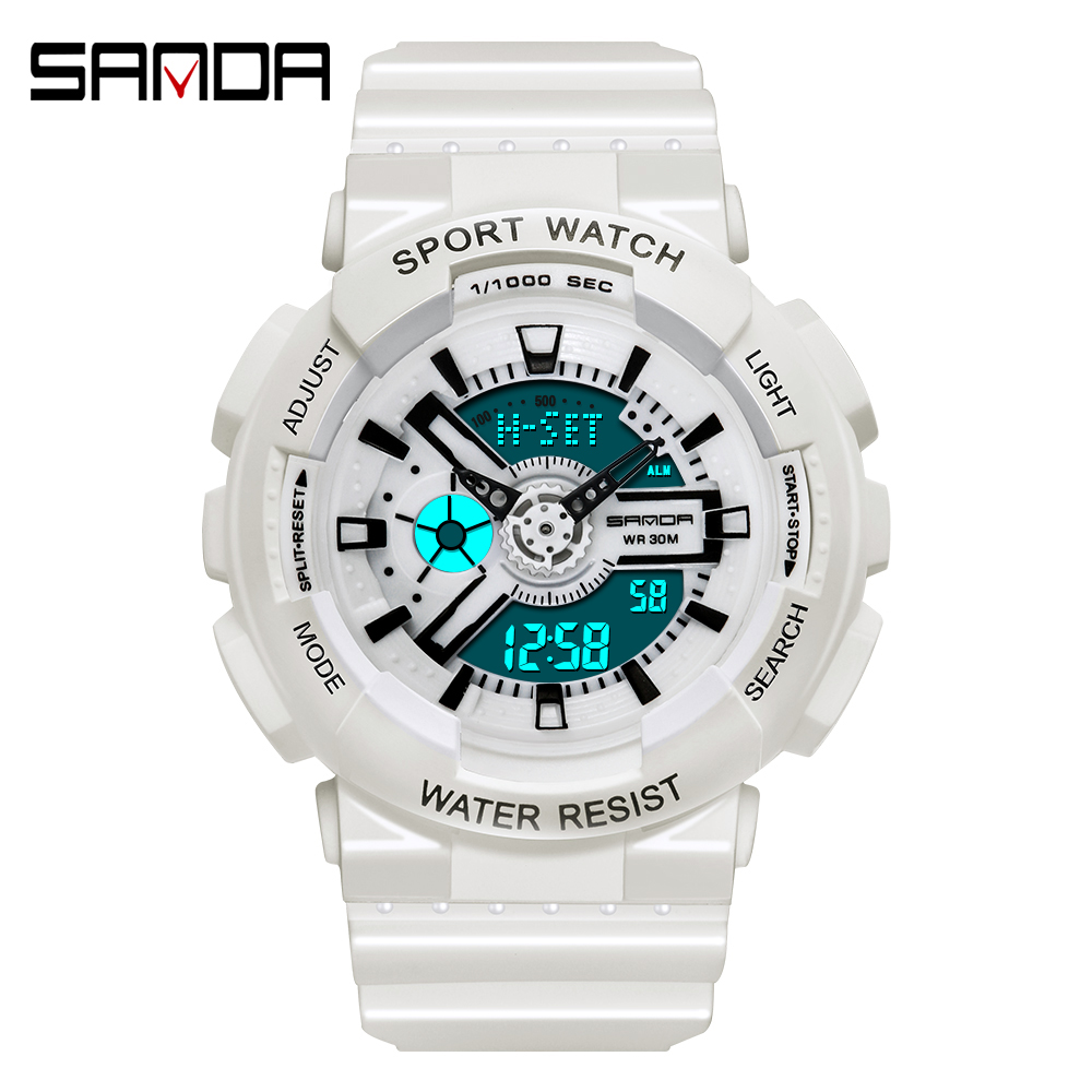 Outdoor Sport Watch - Sanda Fashion Jam Tangan Digital Putih