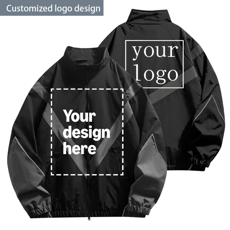 Outdoor Sport Logo - Jaket Balap Pria Berkerah Tinggi dengan