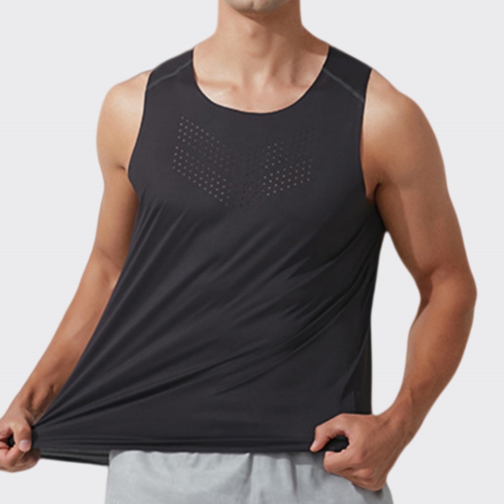 Rompi Gym Pria Kaus Tanpa Leng - Outdoor Sport Logo ulasan dan harga