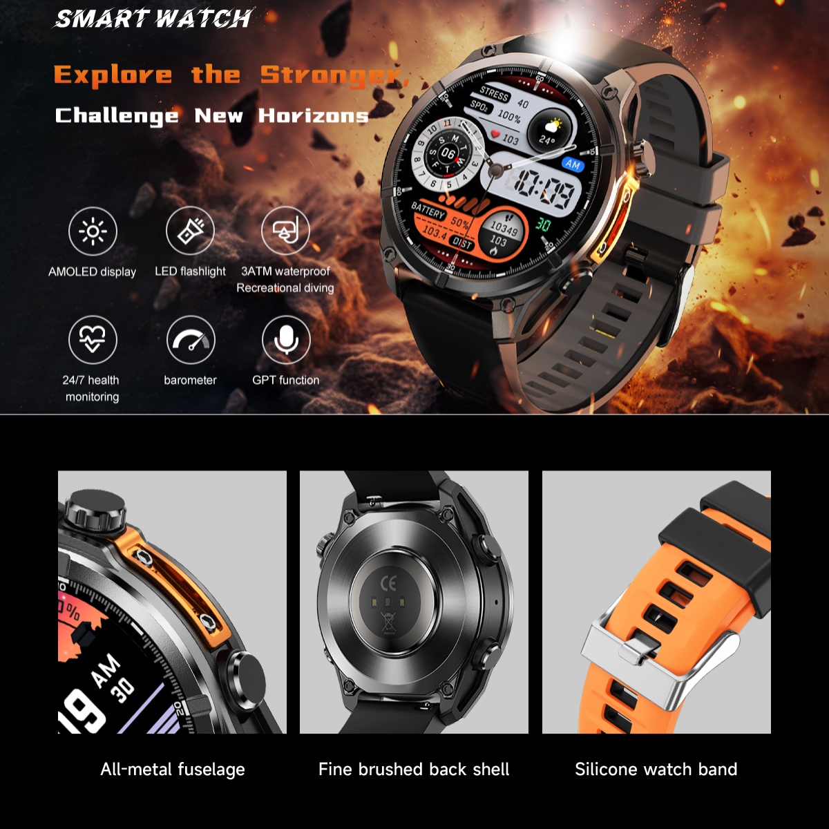 Jam Tangan Pintar Militer VWAR - Outdoor Sport Day ulasan dan harga