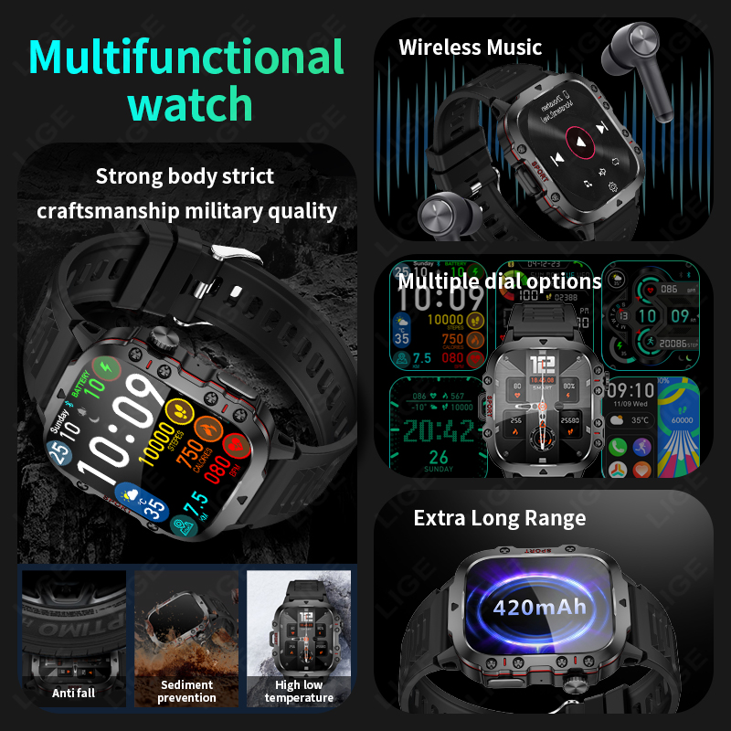 LIGE jam tangan pintar luar ru - Outdoor Sport Day ulasan dan harga