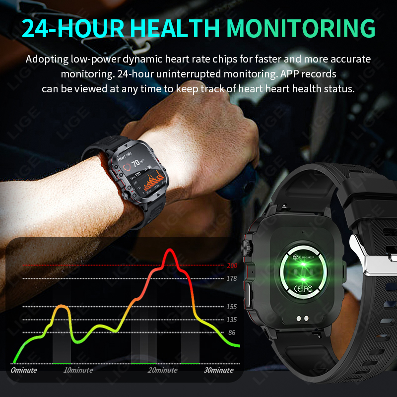 LIGE jam tangan pintar luar ru - Outdoor Sport Day ulasan dan harga